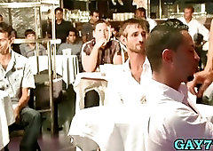 Gay strippers shoot their loads