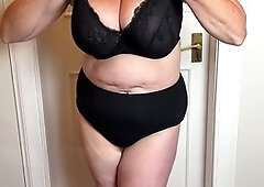 Undressing, bbw mom, day