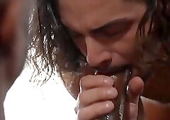 Black hunk Sean Xavier deepthroated by long haired Luca