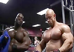 Branch Warren and Johnnie Jackson Training Pecs and Sexy Posing