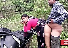 Desi girl Kavita gets wild with her boyfriend in the jungle in doggy style while cheating on her spouse