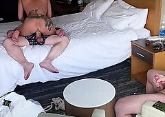 Made him watch my new Friend stretch me open - Cuckold