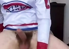 Guy Fucking Himself W/ A Hockey Stick