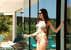 VIXEN: Deepthroat with gorgeous brunette