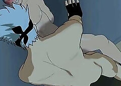 Kakashi dando uma surra do rola no Kabuto - Naruto Yaoi Cartoon