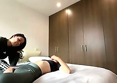 My best friend and I finished our GYM routine rubbing our vaginas with intense lesbian sex