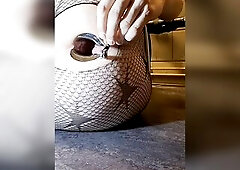 Consummate white butt, Speculum booty play right side POV