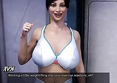 Stranded In Space - Planning Yoga Date With Brunette hair Milk with Giant Titties