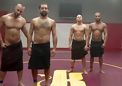 Muscular hunk dicksucking and gets facialized