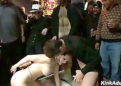 Redhead Audrey Hollander Public Bar Gangbang Takes Double Penetration Rough Sex