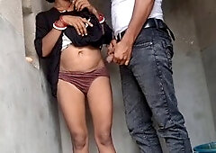 Indian village couple goes all out with hardcore action in the bathroom