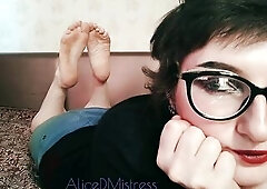 Your lascivious girlfriend teases u with her obscene feet during the time that u're on the phone