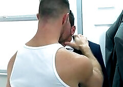 Office, oral pleasure, getting off