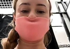 Naughty Russian teen makes herself cum in the dressing room