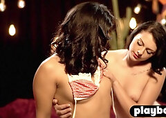 Milf babe and Hispanic mom posing naked