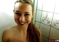 College teen Taylor Sands suck and fuck daddys dick