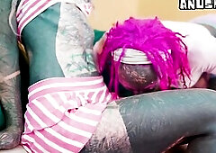 Sharing a Large Ebony Penis with My Trans Wife – Her 1st Knob, Anal & ATOGM