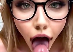 Kitchen Counter Cumslut – Glasses On, Mouth Open, Pussy Filled