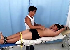 Submissive Asian hunk Julius bound and tickled