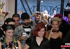 Naughty sluts gets humiliated in public