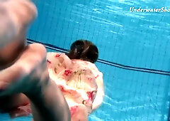 Underwater Show featuring girlie's brunette action