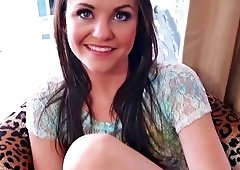 Brunette is having a lot of fun with a hard dick