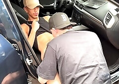 Hung papi Eddy Blanco caught giving a blowjob to a big uncircumcised cock and getting a massive load