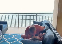 Hungover Grandpa Fuck Hot Latina Wife On The Balcony!