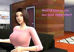 Guy gets fucked by his girlfriend's mom all over the house