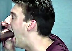 Horny Black Lt. gets his big cock sucked by a white guy