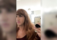 Crossdresser Looking at Mirror (Loop)