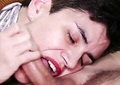 Tugjob, oral sex and dirty ejaculation whilst that babe bites my rod!