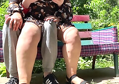 Stepmother In Law With Great Ass Masturbates And Pisses On Her Stepson In Law Outdoors