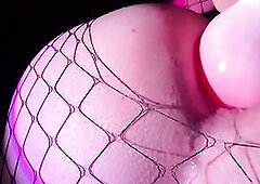 Femboy plays with her taut booty