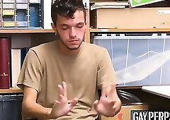 Young perp anally banged by an officer with a big dick