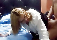 20 year old trans girl fucked doggy style by married man when his wife is away