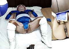 JPN,CD, Femboy cosplayer masturbating with NIPP & ANAL. Enemagra set in. Prepare for Machine SEX.
