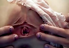 Ashley gapes her tight blonde pussy on webcam