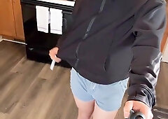 Exhibitionist Femboy: Mini Cut-offs Bootie Draping Out in Public