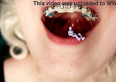 GINTESS VORE fetish video - in BRACES - FemDom POV