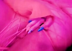 Stranger Remote Controls Her Sextoy Toy During the time that This babe Masturbates in Pink Fishnet Bodysuit