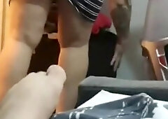 Slutty maid wears panties under her skirt???