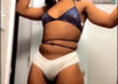 Ebony shemale blowjob, big cock joi