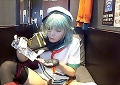 Pleco_tail in KanColle Kiso cosplay enjoying some solo action