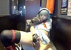 Pleco_tail in KanColle Kiso cosplay enjoying some solo action
