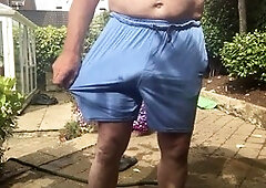 Outdoor fun with Pedrey1 in the garden, getting muddy and enjoying some hot action