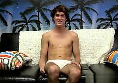 Thought provoking twink has an interview and masturbates