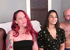 Despairing Amateurs hawt chicks Scarlett Misty Lana and Kama Sutra get their constricted vaginas pounded hard by large hard dongs