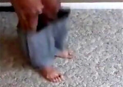 Parent milks off in a grappling singlet