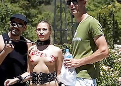 Public bitch drilled by nice dick in wet pussy hole